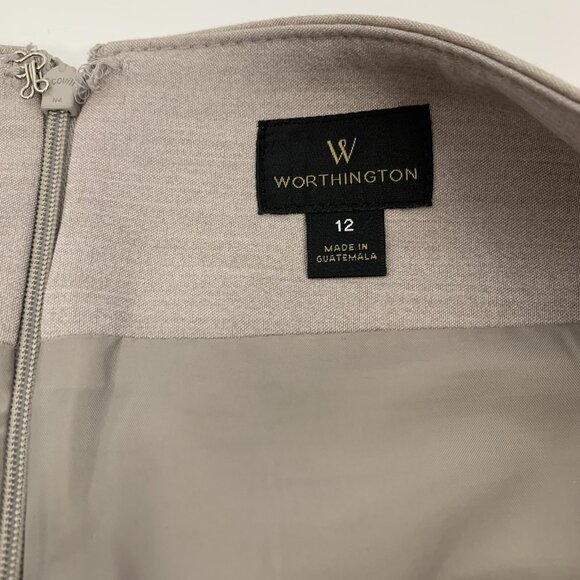 Worthington‎ Pencil Skirt 12 Tan Straight Career Office Workwear Minimal - Picture 3 of 4